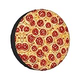 Matériau en cuir Oxford : fabriqué à partir de cuir Oxford, nos housses imprimées 3D Pizza Pepperoni offrent une protection prolongée et améliorée contre les rayons UV, assurant vos pneus de rechange.
