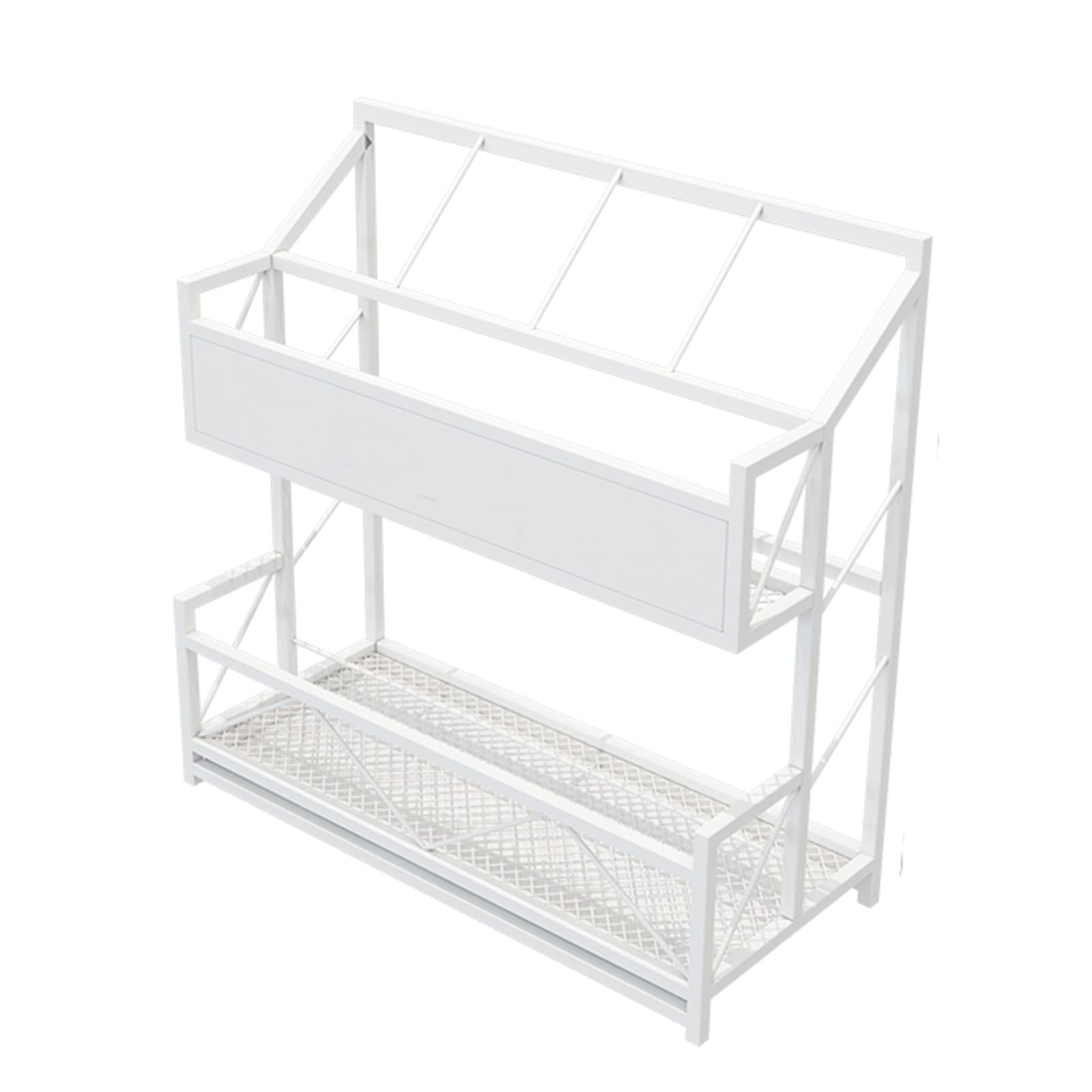 SaryEdge Umbrella Stand with Drip Tray - Waterproof Holder for Indoor and Outdoor Use, Portable Storage Solution for Entryway, Canes, and Walking Sticks,White,White