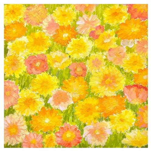 Toile peinte à la main fleurs jaunes pour résoudre le manque d'éclat mural