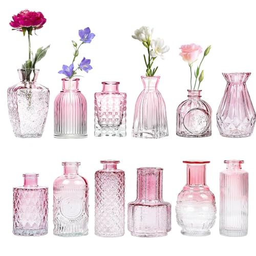 Vases à boutons en verre transparent et objets déco salon