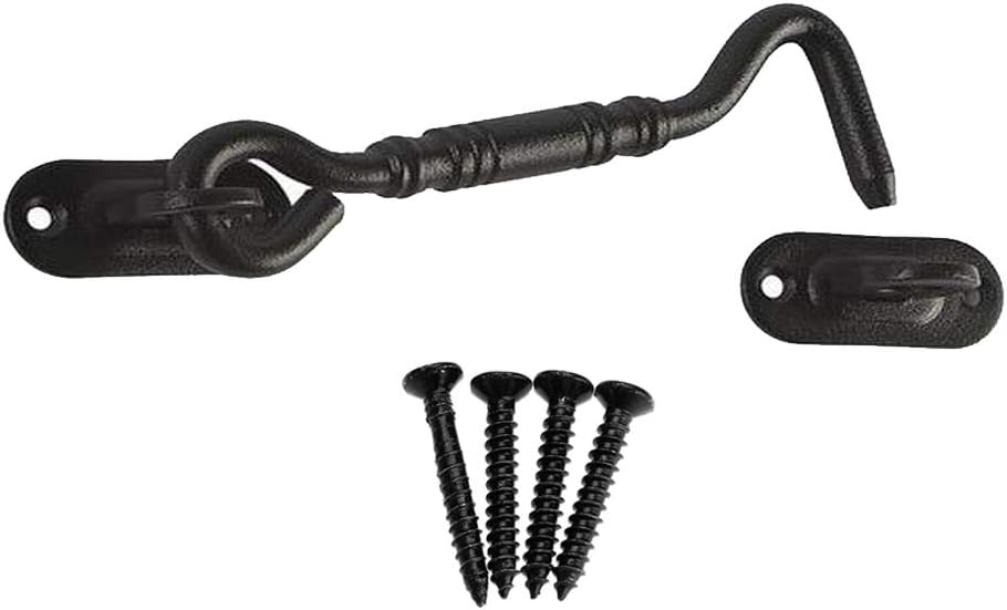 Door Latch Hook,Uspacific Stainless Steel Sliding Security Heavy Duty Hook for Locking Barns, Sliding and Double Doors,Gates,Garage and Shed Doors (Door Latch Hook)