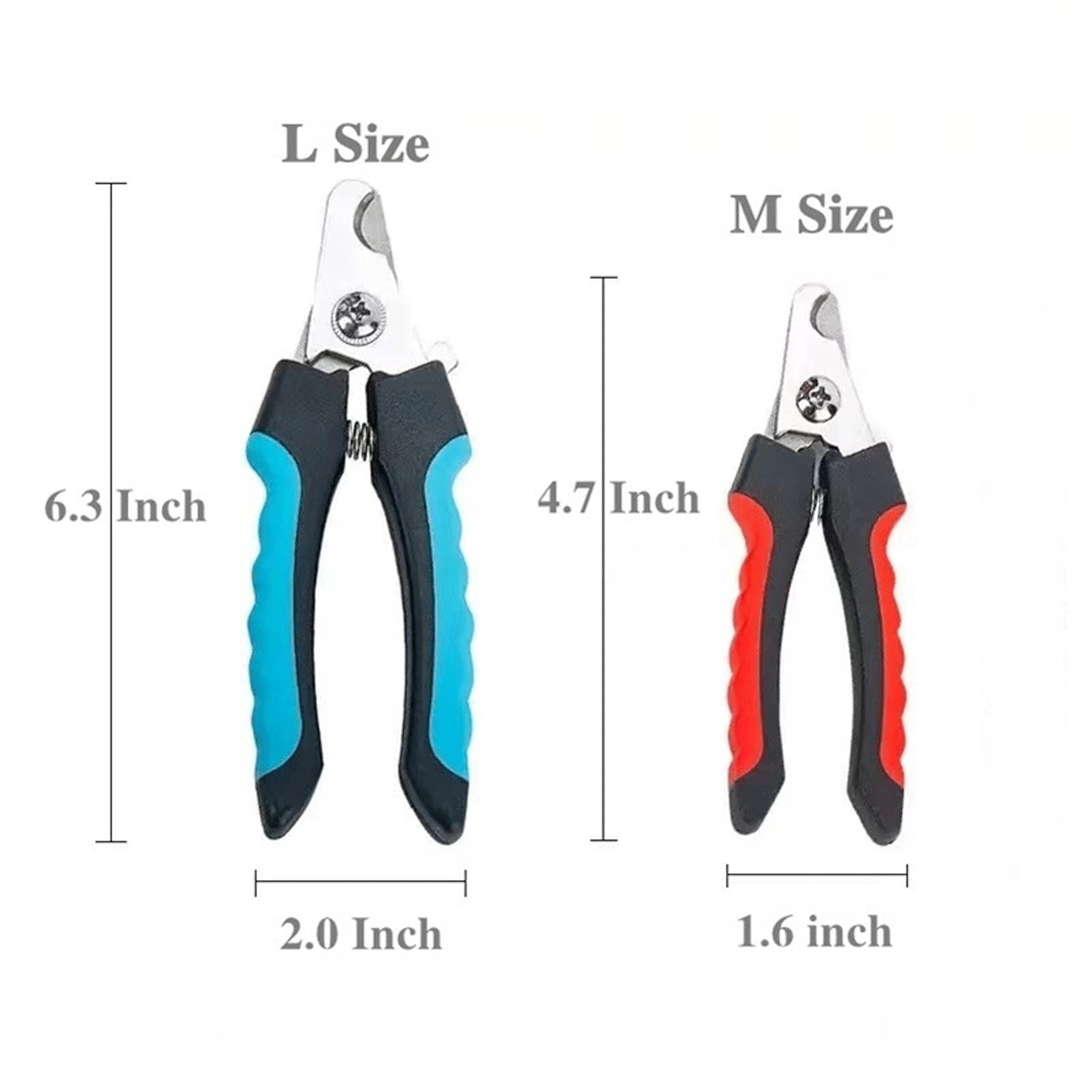 Krallenschere, Krallenschere für Haustiere mit Sicherheitsbügel, Edelstahlschere für die Krallenpflege, Größenanpassung, Blau,Red