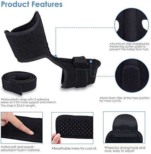 Plantar Fasciitis Night Splint Compression Socks Massage Ball Kit, Plantar Fasciitis Support Brace, Orthotic Foot Drop Brace Day for Men and Women, Stretching Straps for Pain Relief Achilles Heel Spur