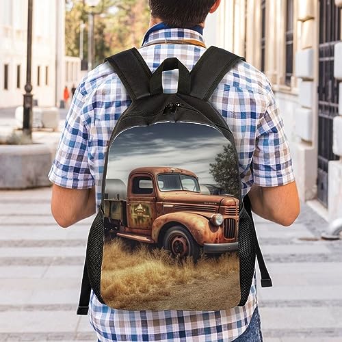 Mochila impermeable negra con diseño Old Truck Car miniatura 7