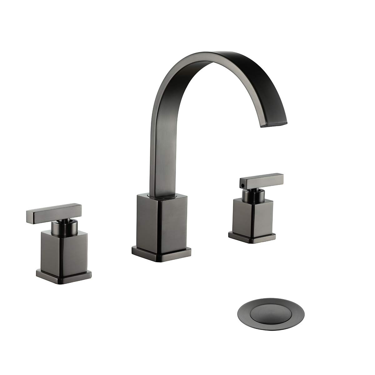 Buy WorbWay Bathroom Faucet Black Stainless,2 Lever Handle 8 inch