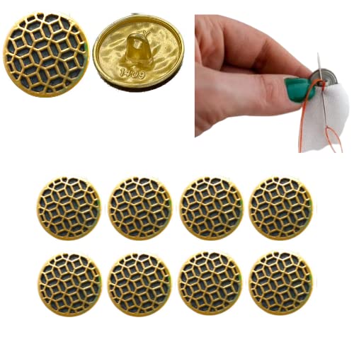 Ani accessories Mesh Honeycomb Style Shank Metal Button Metal for Coat Blazer Suit, Sherwani and Indian Dresses Sports Coat and Bandhgala,Double Breast (Pack of 8)-picture-34