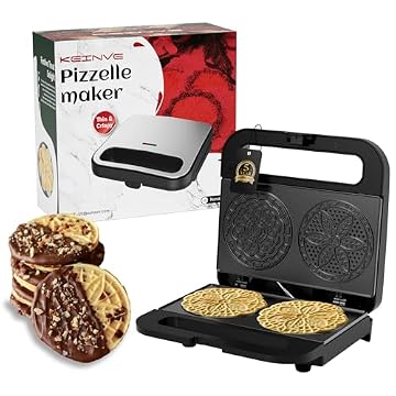 Pizzelle Maker Machine, Mini Non-stick Electric Pizzelle Cookie Baker for Holiday, Party, Treat (Ceramic Coating, 2 * 4") (ceramic coating)