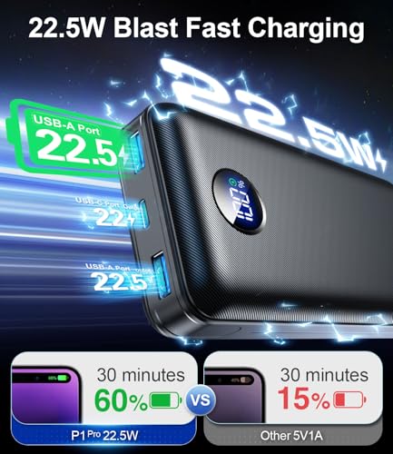 image for IAPOS Portable Charger Power Bank - 60,000mAh Battery Pack, 22.5W Fast