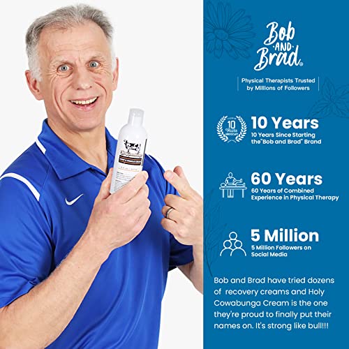 Bob And Brad Holy Cowabunga Joint & Muscle Cream, 8 Fl Oz Cream For Joint And Muscle Recovery, Provide Relief For Back Neck Shoulder Leg Foot Hand, Non-Greasy Fast Absorption #TOP2