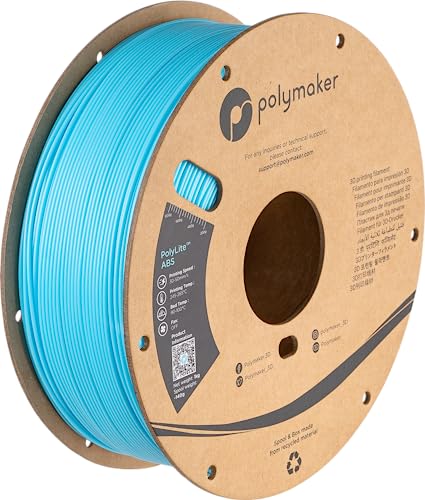 Image of Polymaker ABS Filament 1.75mm Light Blue, 1kg 3D Printing Filament, PolyLite ABS 3D Printer Filament, Heat Resistant, Strong & Durable, Dimensional Accuracy + /- 0.03mm