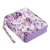 Sumnacon 色鉛筆ケース 大容量ペンケース 筆箱 鉛筆収納ケース シンプル文具ホルダー ペンシルホルダー 人気ペンボックス ジッパーペンケース 文具収納 消しゴム 学生用（鉛筆を含まない） (パープル, 120穴)