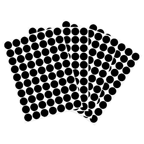 uxcell 4 Sheet/280Pcs Screw Hole Cover Stickers, 18mm Dia PVC Self Adhesive Covers Caps Dustproof for Wood Furniture Cabinet Shelf Wardrobe, Black