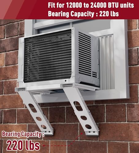 Image of Air Conditioner Support Bracket,Fits Single & Double-Hung Windows,Heavy Duty Steel, Holds Up to 220lbs, for 12000-24000 BTU Units