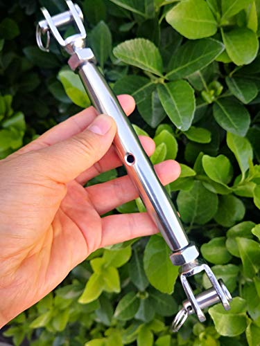 Jy-Marine 10Mm Stainless Steel Jaw And Jaw Rigging Screm Closed Body Heavy Duty Turnbuckle With Working Magnetic,Marine Grade,Silver Tone,1 Pack #TOP2