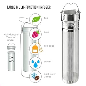 Groschechicagostainlesssteelteainfuserflaskbeveragebottlehotcolddrinkslooseleafteainfusertravelconveniencewaterbottle22flozyellow Urban Country Home Decor Grosche chicago stainless steel tea infuser flask beverage bottle hot cold drinks loose leaf tea infuser travel convenience water bottle 22 fl oz yellow urban country home decor