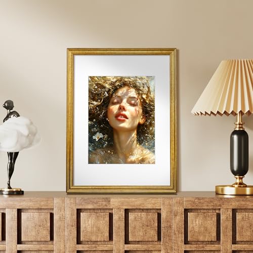 Image of upsimples 12x16 Picture Frame, Vintage Frames Decor, 1Pack Gold | Fit 8.5x11 and 12 x 16 Poster, Wall or Tabletop Display, Antique-style Decoration, Rustic Farmhouse Decor, For Weddings