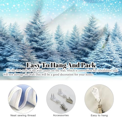 Couverture murale hiver pins enneigés pour une ambiance cocooning