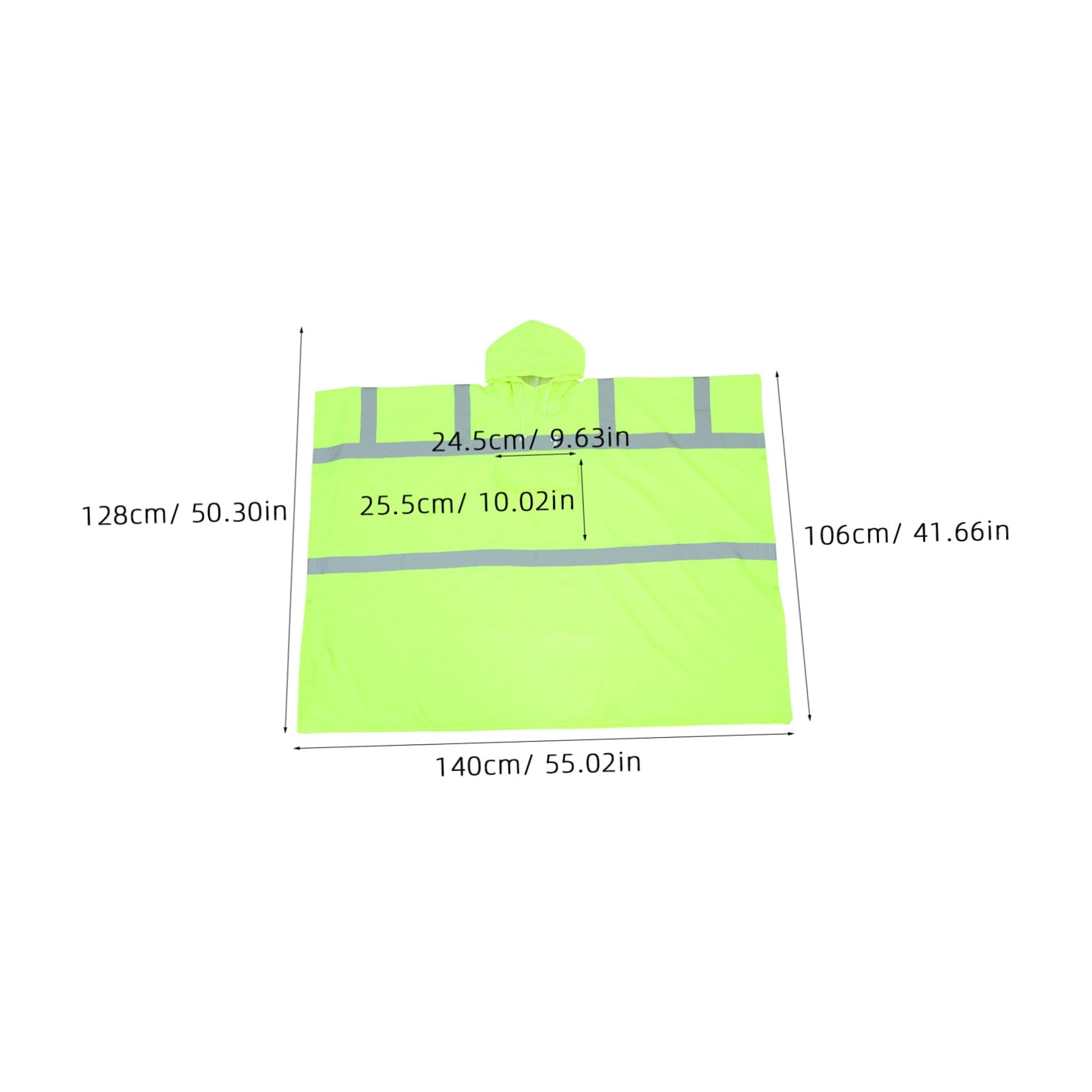 SUPVOX Poncho de Pluie Adulte Réfléchissant avec Capuche et Cordon Ajustable en Polyester Taffetas Pvc pour Camping et Déplacements Quotidiens Haute Visibilité
