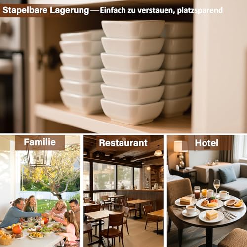 Quadrati Plastica Ciotole per Salse: 12 Pezzi Ciotoline per Aperitivo per Tavolo Festa Barbecue - Bianco Ciotola Salsa di Soia per Finger Food Stuzzichini Sushi - immagine 4