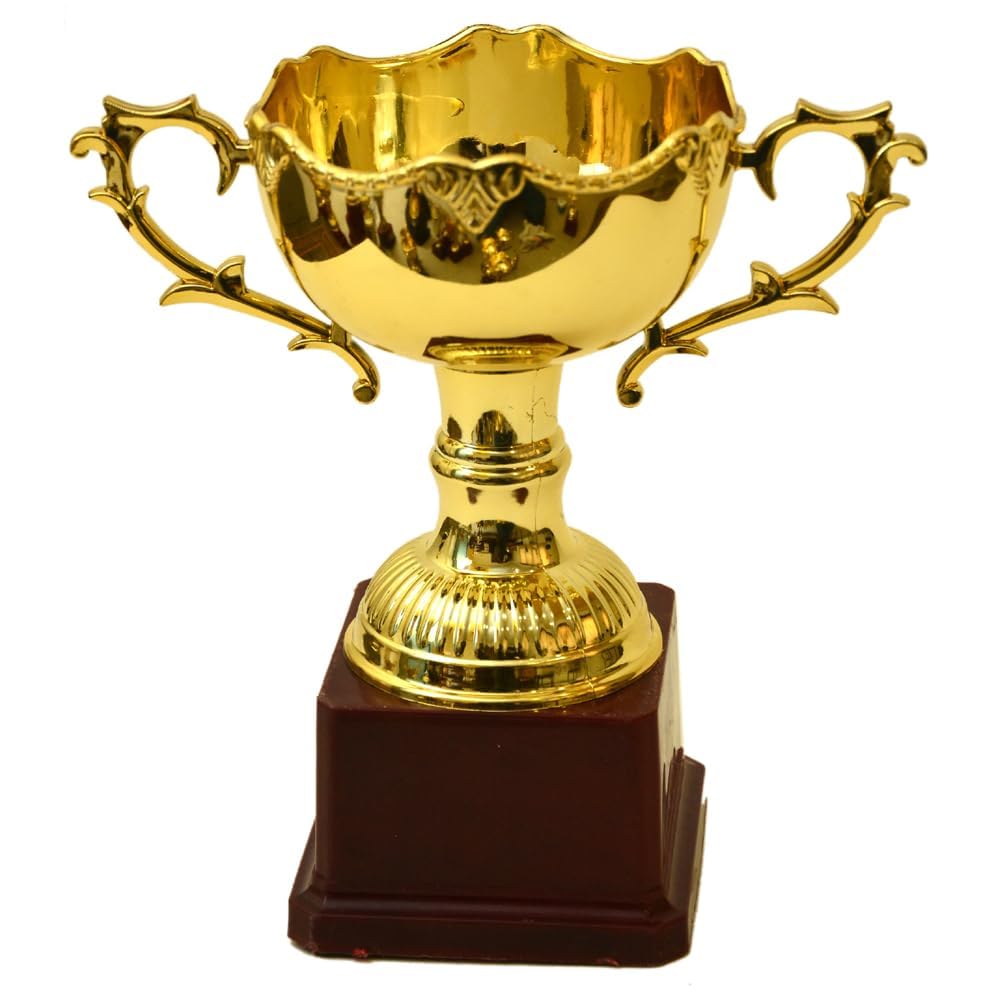 Golden Cup Trophy for Sports, Event & Functions (Large, 22cm Height x 9cm Width x 9cm Depth)-image-19