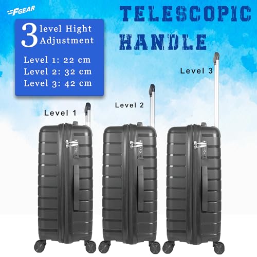 Image of F Gear PPS27 Polypropylene Hardshell /Hardsided /Hardcase Light Weight 8 Wheeler Spinner Luggage Bag /Smooth Speed Wheel Suitcase /Trolley with TSA Lock for Men Women (Check in 24 Inch, Dark Grey)