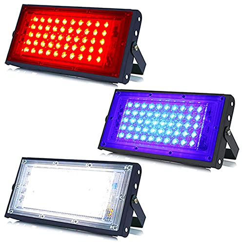 Image of MLD 10w Led Flood Lights IP66 Waterproof Indoor Outdoor Led Brick Focus Street Light Multi color Combo Set | Red, Blue, White| Pack of 3