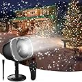 Elec3 Christmas Snowfall LED Projector Outdoor, Waterproof Rotating Snow Projection Snow Decorative Projector Lights with Timer, Remote for Halloween Party, Wedding, Garden, Xmas Decoration