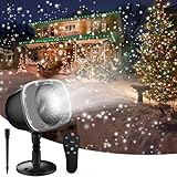 Elec3 Christmas Snowfall LED Projector Outdoor, Waterproof Rotating Snow Projection Snow Decorative Projector Lights with Timer, Remote for Halloween Party, Wedding, Garden, Xmas Decoration
