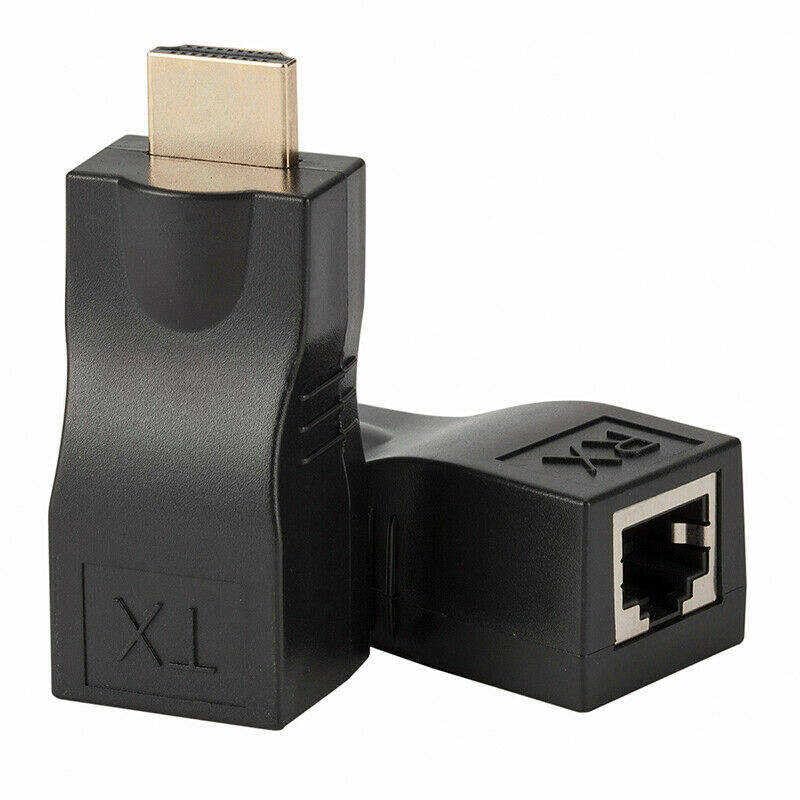 forida hdmi extender over cat6/cat6a cable, 30m 1080p full hd hdmi 2.0 extender kit, no power required, plug & play hdtv signal repeater for pc, ps3, set-top box, projector & monitor