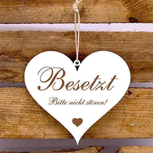Dekolando Home Accessories Heart Sign - Occupied Please Do Not Disturb - Engraved Toilet Door Sign 13 x 12 cm - Image 2
