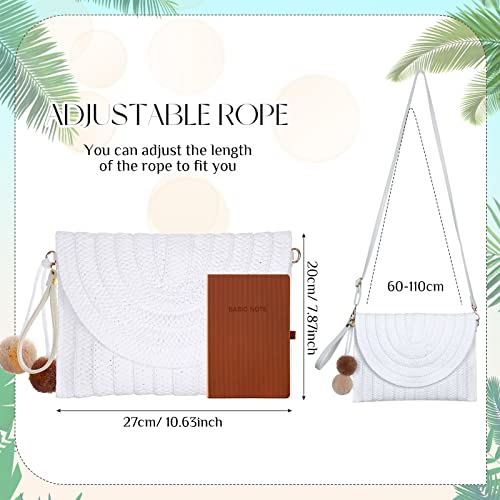 Image of Frienda Straw Purses for Women Straw Clutch Crossbody Bag Summer Beach Shoulder Bag Woven Envelope Wallet Handbags