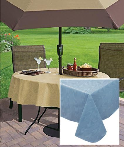 Newbridge Moire - Mantel de franela de vinilo con estampado ondulado de color sólido para interiores y exteriores