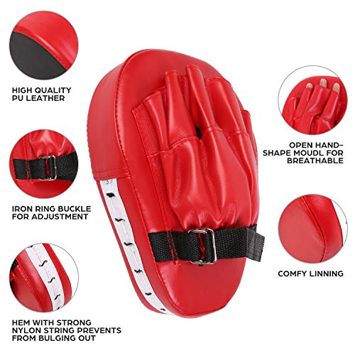 image for Odoland 2-in-1 Boxing Gloves and Punching Mitts Set for Kids, Boxing M