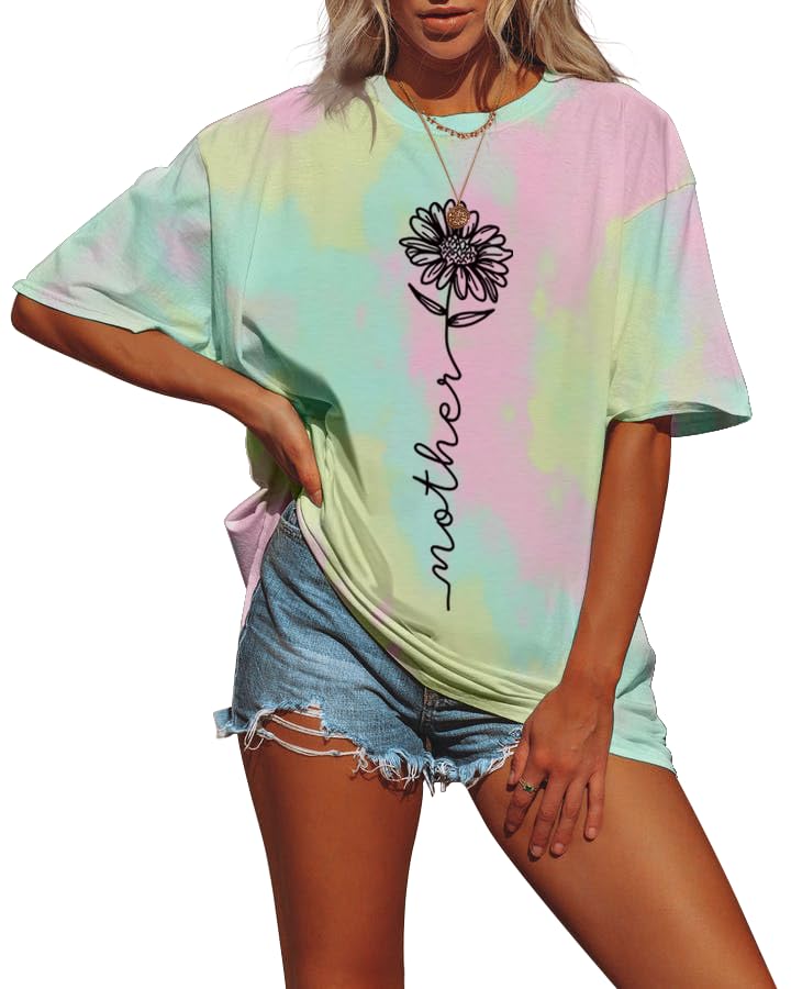 Mom Shirt for Women Mom Life Tee Mother's Day T Shirts Funny Graphic Mama Shirt Casual Short Sleeve Tops Tees