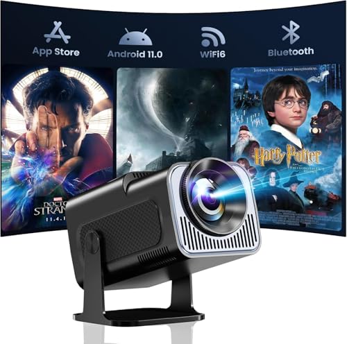 Image of PLAY Art Android 13 4K Decoding 1080 Full HD Inbuilt Speaker Bluetooth ShortThrow Auto Keystone Freestyle 360 Degree flip Portable Projector(Black)