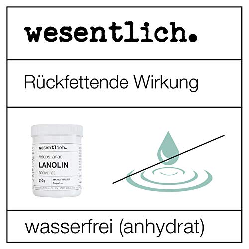 Lanolin Wollfett anhydrat 100g - wasserfrei und kaum Geruch - Wollwachs von wesentlich.