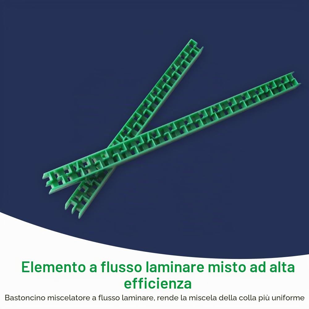 100 Pz Ugello per Miscelazione a Resina Epossidica Tubi Epossidici per Miscelazione Statica Tubo per Miscelazione Statica Bocca Ugello di Miscelazione Statica (Rapporto 1: 1/1: 2)