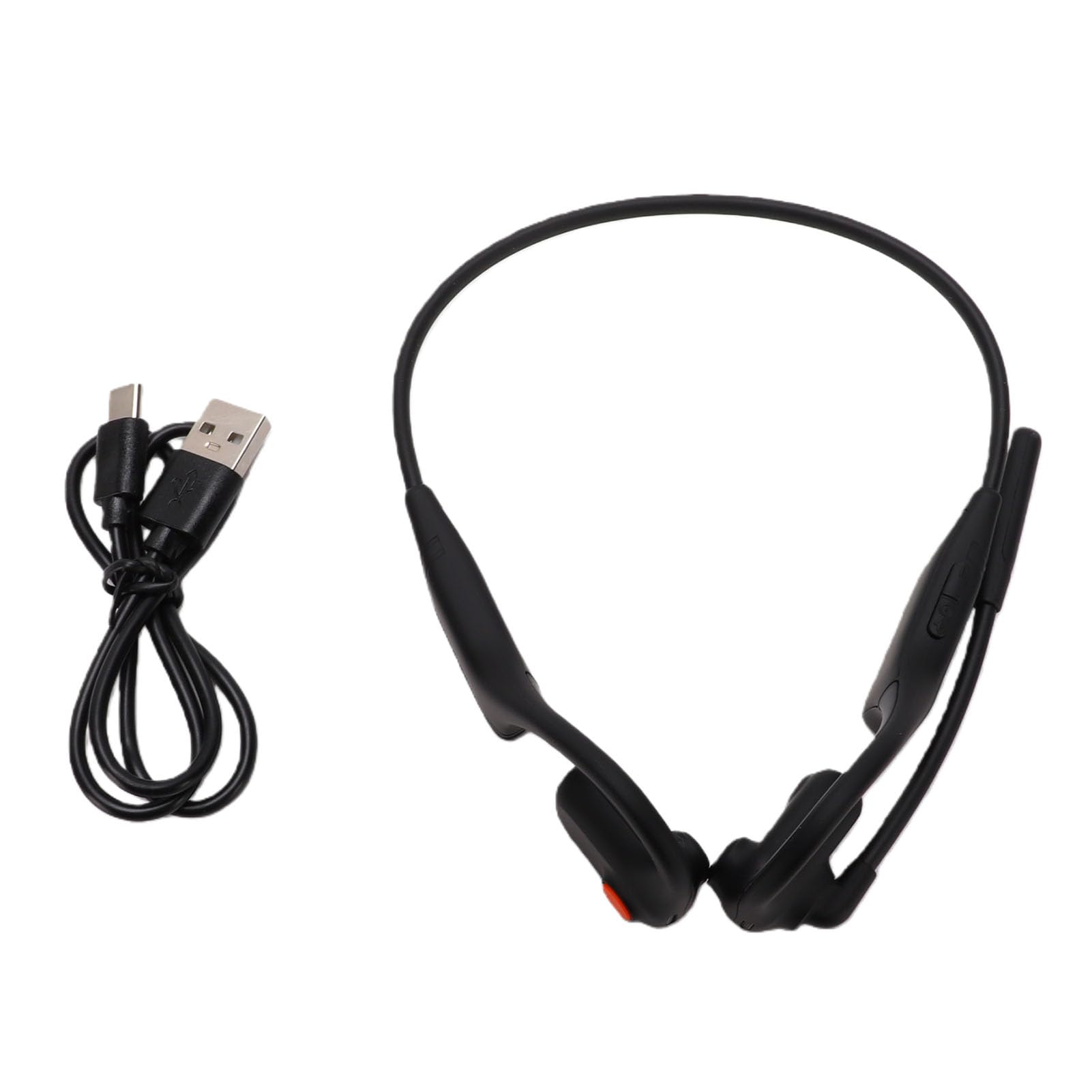 Cocoarm Cuffie a Conduzione Ossea Cuffie Bluetooth a Conduzione Ossea con Microfono AI con Cancellazione del Rumore Bluetooth 5.3 IPX6 Tipo C 29g per Allenamenti Pendolarismo Lavoro a Distanza (BLACK)