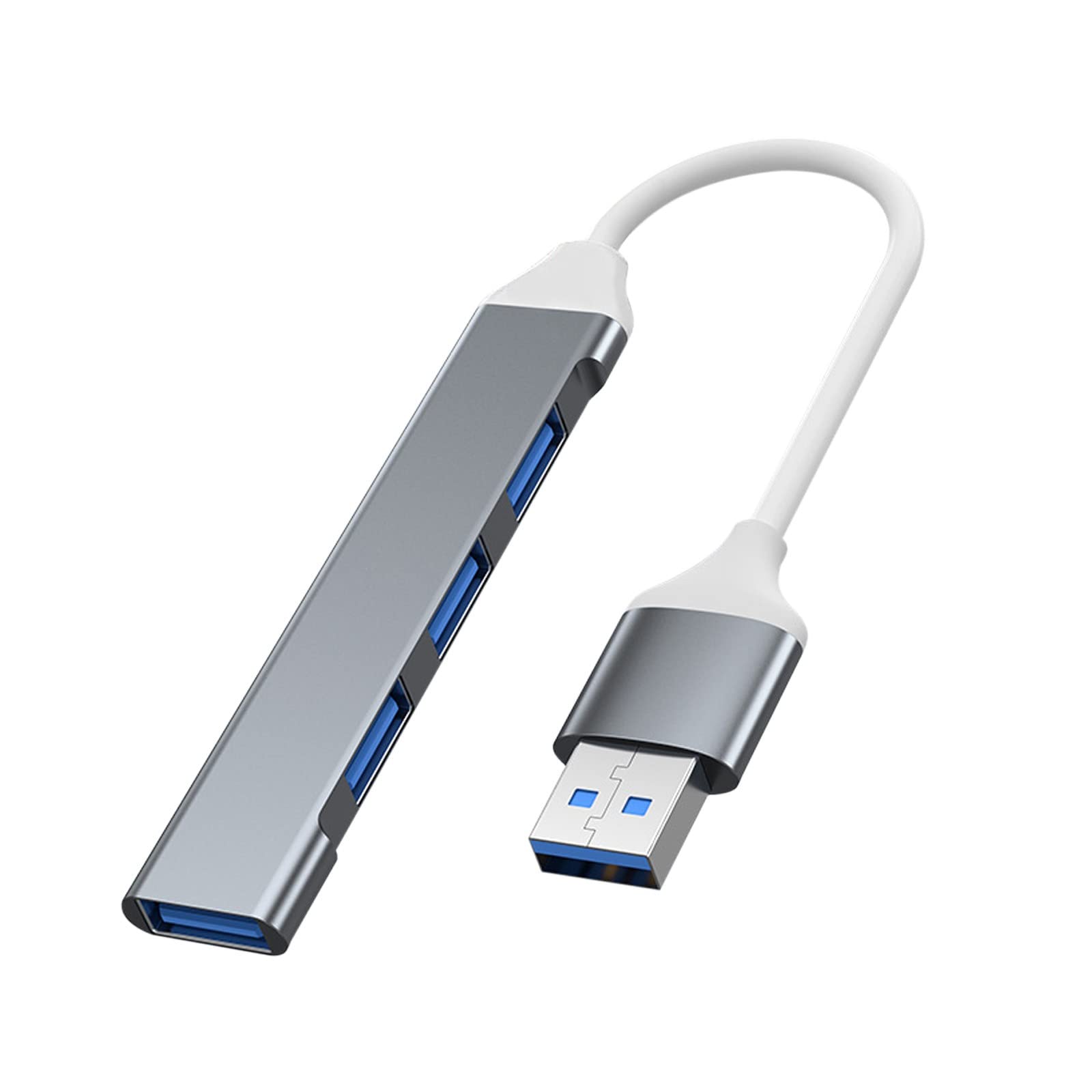 Aluminum USB Splitter 4 Ports, Hi-Speed USB 3.0 Port Extender Hub USB Hub USB Extension Cable Power HUB Splitter Expansion for MP3 Players Flash Drive Speakers Hard Disk Drive Gifts for Men