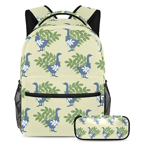 Sac à dos imprimé silhouette d'animal et trousse assortie pour adolescents et étudiants