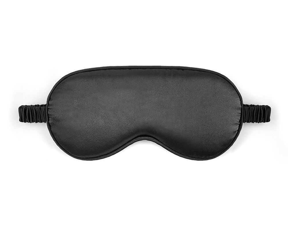 Sleep Mask Silk Eye Mask for Sleeping, Blackout Anti-Allergy Silk Eye Mask with Elastic St...