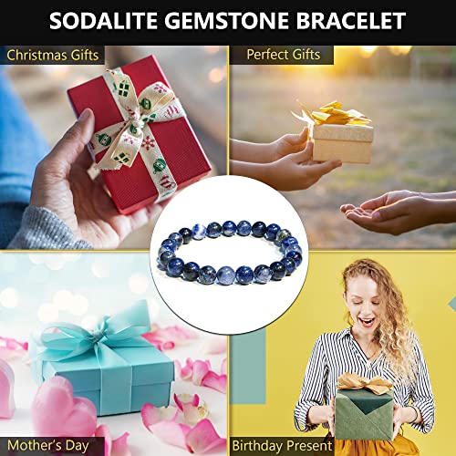 Image of ANAYA AGATE Healing Crystal Bracelet for Women and Men - 8mm Round Beaded Bracelet for Men and Women - Unisex Stretchy Gemstone Bracelet for Healing and Protection