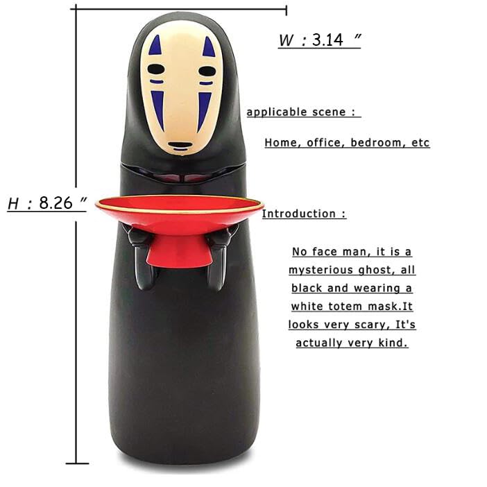 Zhanjiadm No Face Coin Bank?No Face Piggy Bank,Auto Eat Coin Music Piggy Bank, Adults Boys Kids Birthday Gifts, Black