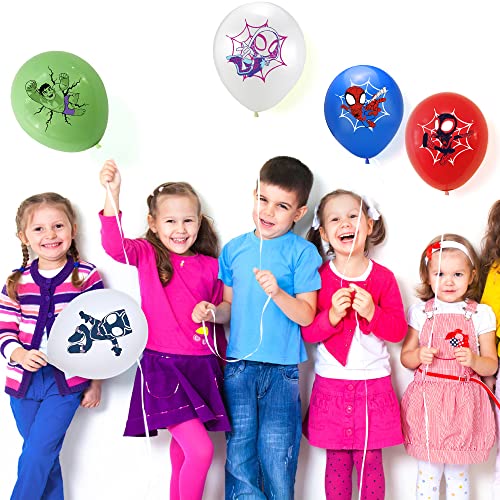 Spidey His Friends Decorations Balloons,45 Pcs Superhero Balloons With Spideyman Foil Balloons For Spidey Party Decor Superhero Party Supplies For Kids Boys (Blue) #TOP5