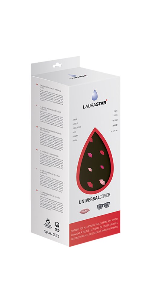 Produktbild von Laurastar Bügelbezug Universal – Grau, 131x55 Cm, 100% Baumwolle, Mit Klipp-System (waschbar)