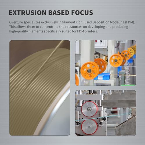 Image of OVERTURE Super PLA+ Filament 1.75mm, Toughness Enhanced PLA Plus, Professional Toughness 3D Printer Filament 1kg (2.2lbs), High Precision + /- 0.02mm (Light Brown)