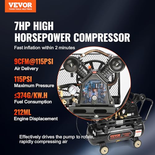 VEVOR 7HP 13.2 Gallon Gas Compressor