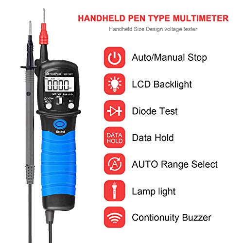Pen Type Digital Multimeter, Small Size Electrical Tester 6000 Counts Auto-Ranging Ac/Dc Voltage Tester For Continuity Test Voltmeter Resistance Diode Tester With Data Hold, Backlight Rq-38C #TOP1