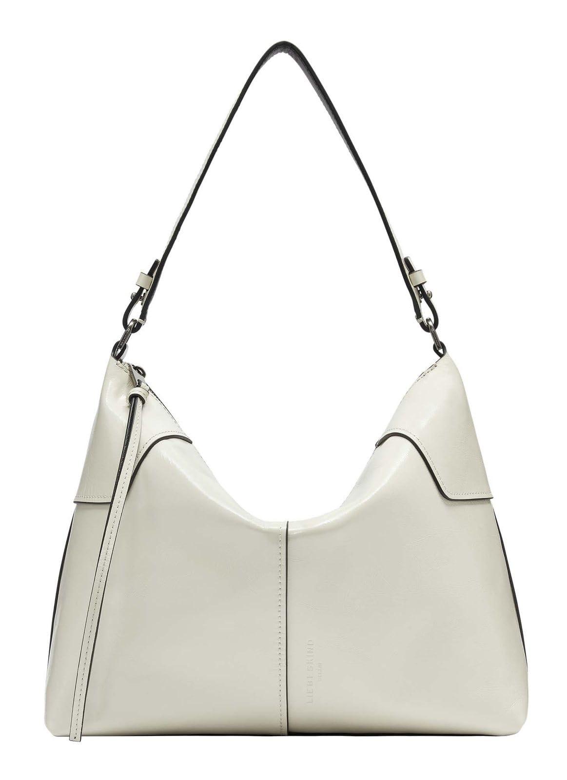 LIEBESKIND BERLIN Leather shoulder bag Mila Lack Distressed Hobo Bag Milk creme-white