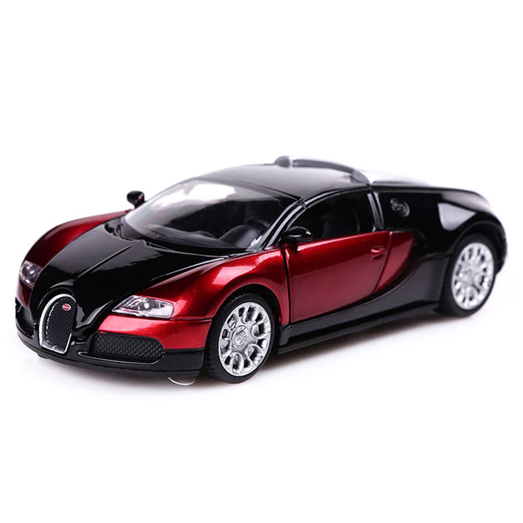 YAXIAO Car Model Car 1:32 Bugatti Veyron Simulation Alloy Die-casting Toy Jewelry Sports Car Collection Jewelry Blue/Red 13.6x6x4CM